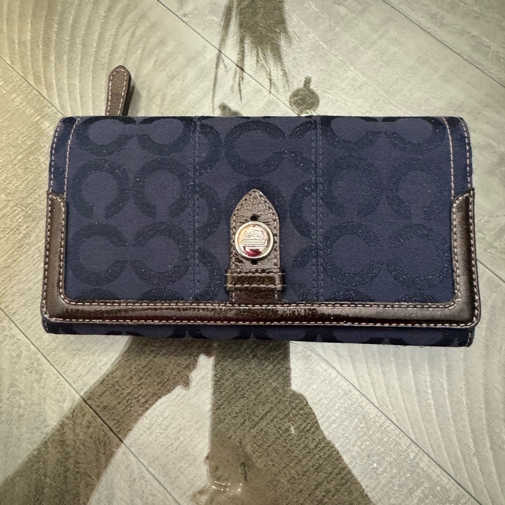 Coach wallet long navy Blue